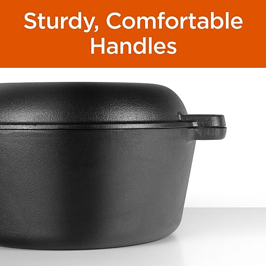 Commercial Chef Seasoned Cast Iron With Lid Dutch Oven