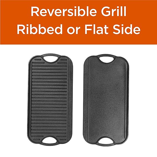 Commercial Chef Reversible Grill Cast Iron Grill Pan
