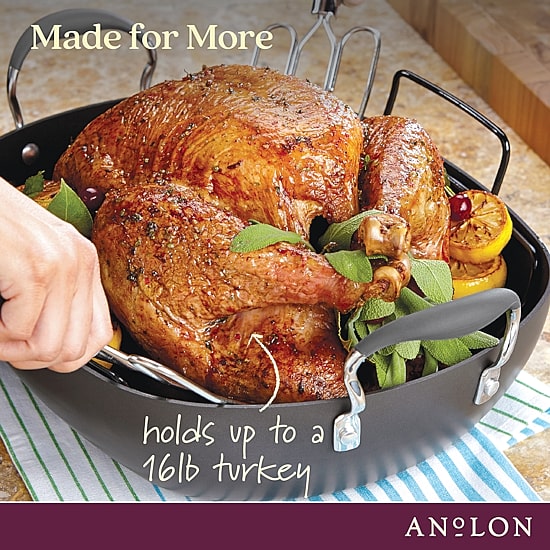 Anolon Advanced 16"X13" Non-Stick Roasting Pan with Rack