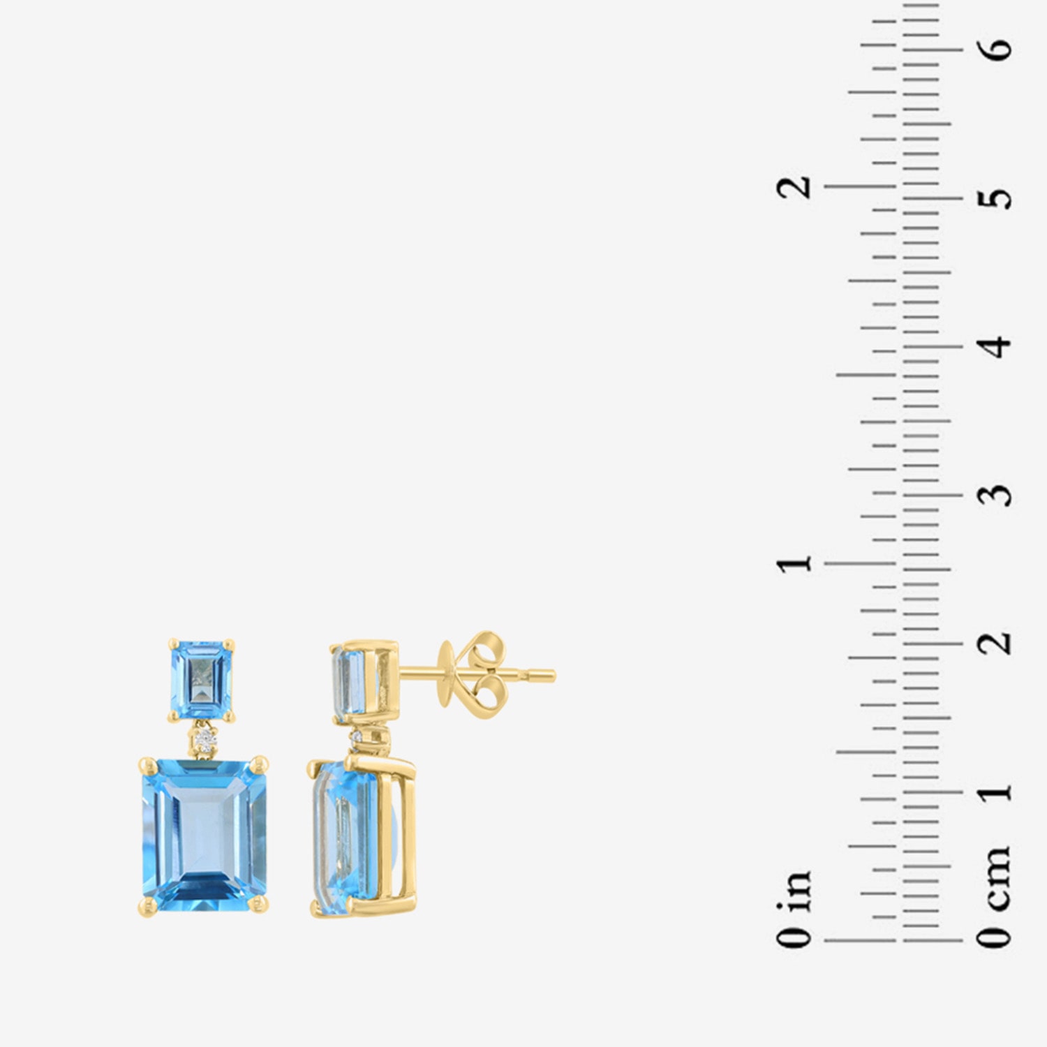 Effy Final Call Limited Quantities! Womens Diamond Accent Genuine Blue Topaz 14K Gold Drop Earrings