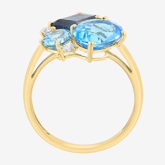 Effy Final Call Limited Quantities! Womens 1/8 CT. T.W. Genuine Blue Topaz 14K Gold Cocktail Ring