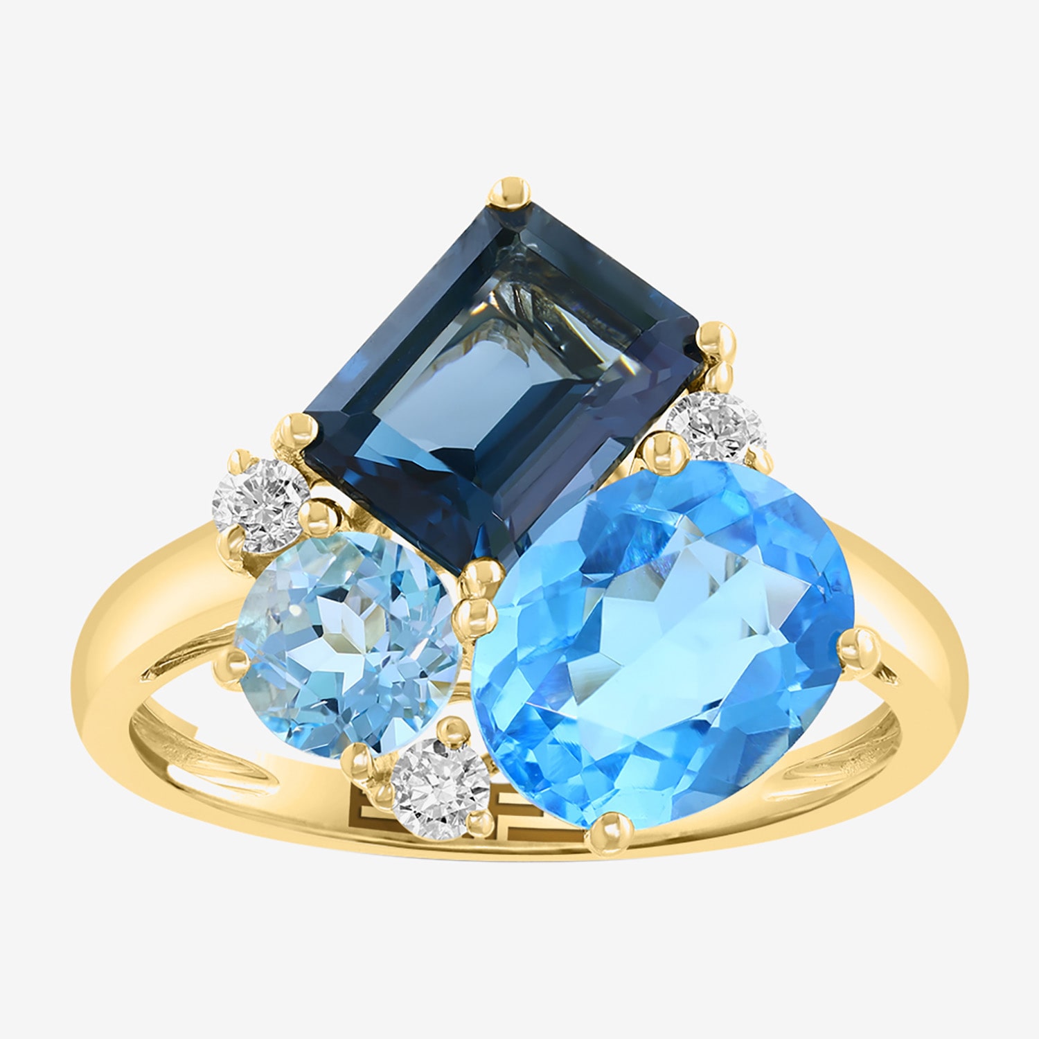 Effy Final Call Limited Quantities! Womens 1/8 CT. T.W. Genuine Blue Topaz 14K Gold Cocktail Ring