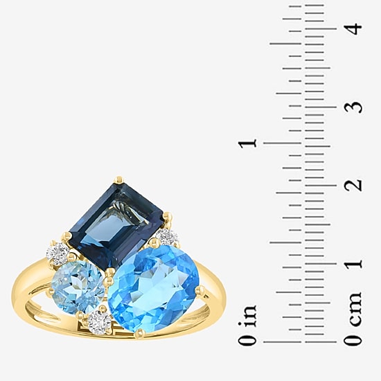 Effy Final Call Limited Quantities! Womens 1/8 CT. T.W. Genuine Blue Topaz 14K Gold Cocktail Ring