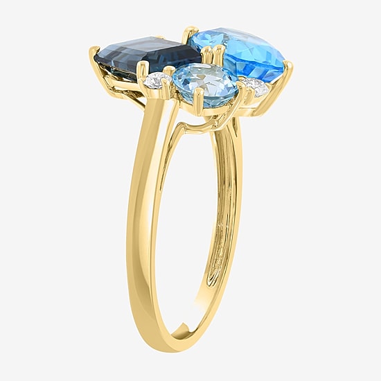 Effy Final Call Limited Quantities! Womens 1/8 CT. T.W. Genuine Blue Topaz 14K Gold Cocktail Ring