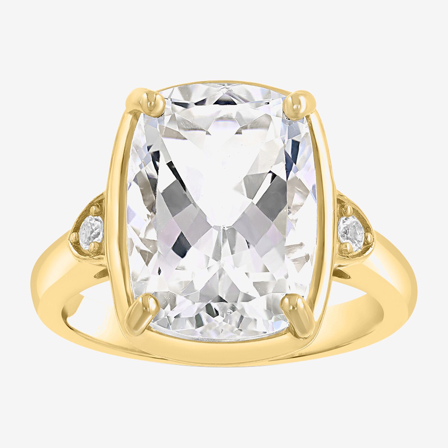 Effy Final Call Limited Quantities! Womens Genuine White Topaz 14K Gold Over Silver Cocktail Ring