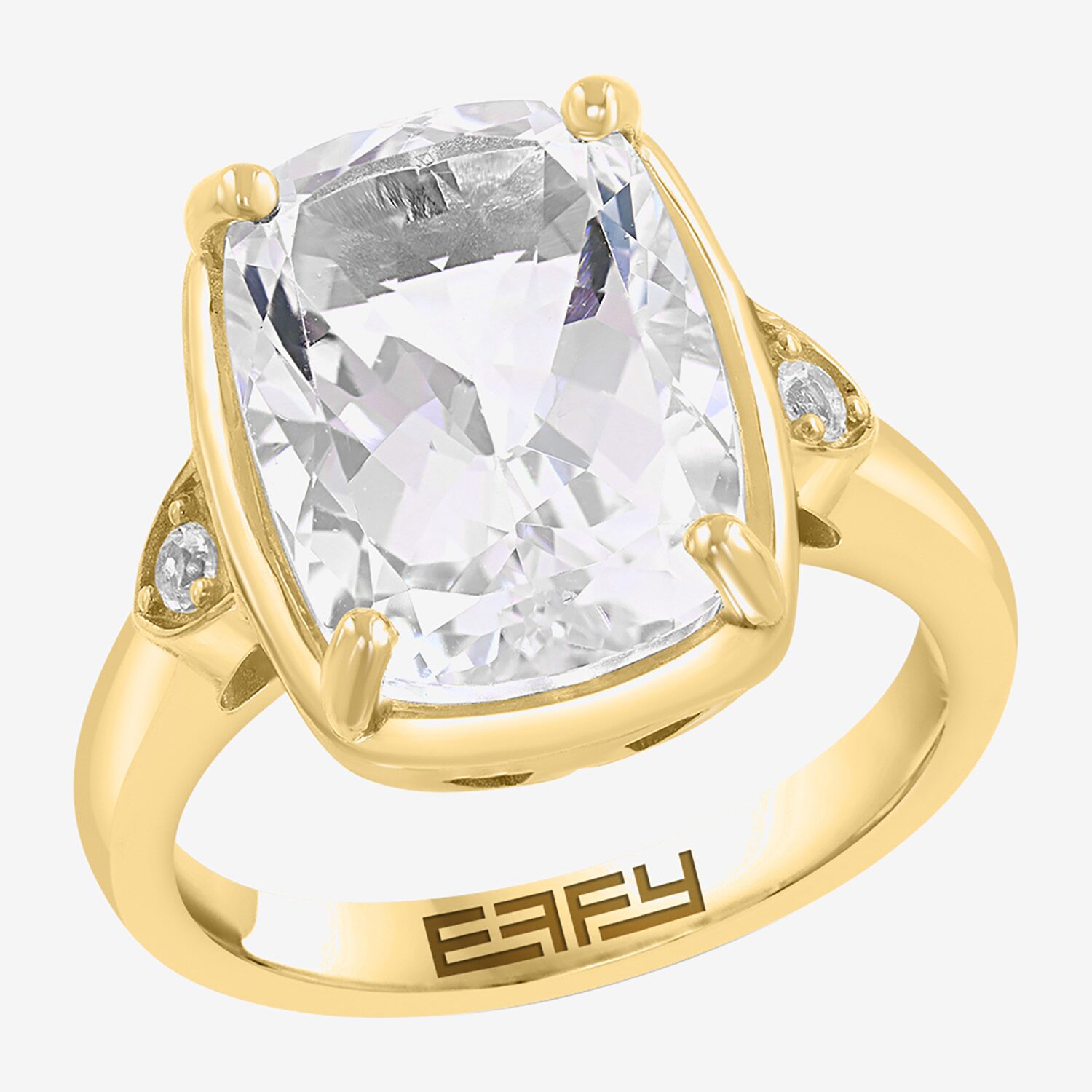 Effy Final Call Limited Quantities! Womens Genuine White Topaz 14K Gold Over Silver Cocktail Ring