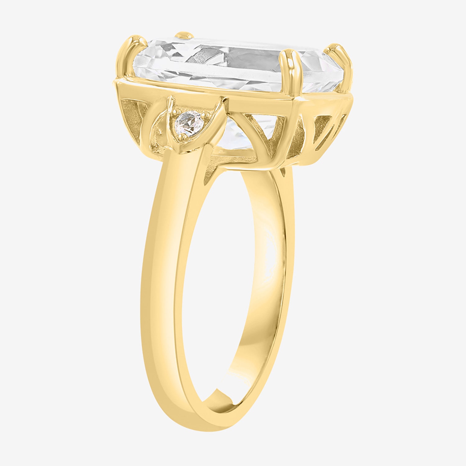 Effy Final Call Limited Quantities! Womens Genuine White Topaz 14K Gold Over Silver Cocktail Ring
