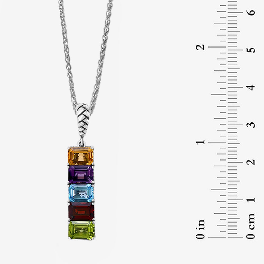 Effy Final Call Limited Quantities! Womens Genuine Multi Color Sterling Silver 18 Inch Pendant Necklace