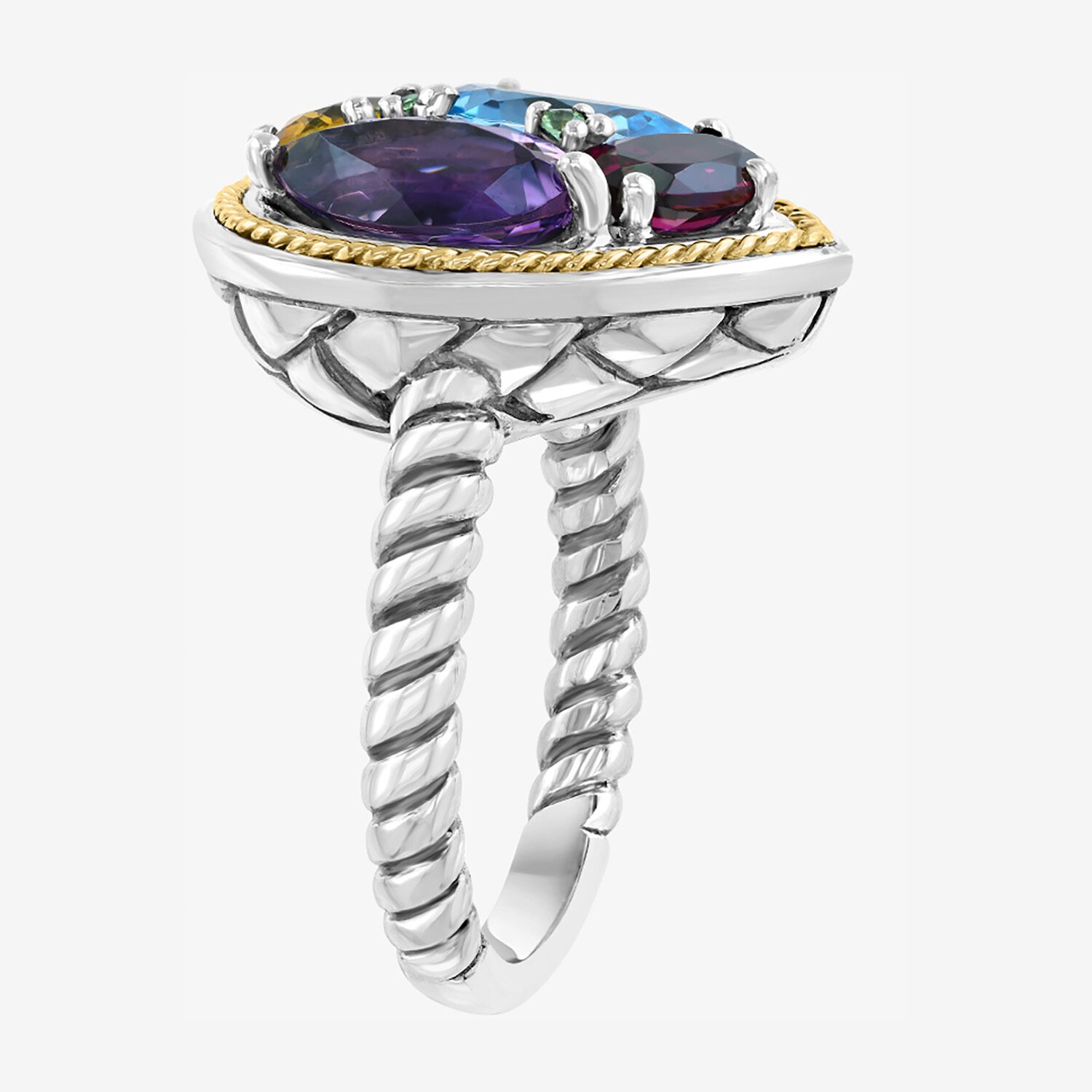 Effy Final Call Limited Quantities! Womens Genuine Multi Color 18K Gold Over Silver Pear Cocktail Ring