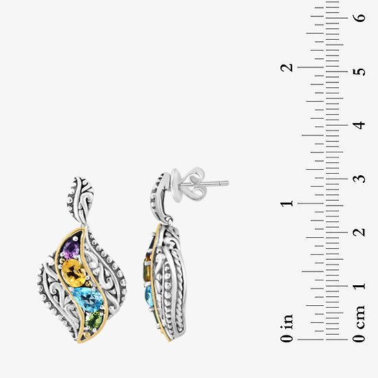 Effy Final Call Limited Quantities! Womens Genuine Multi Color 14K Gold Over Silver Drop Earrings