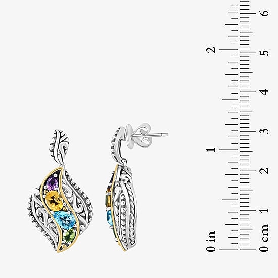 Effy Final Call Limited Quantities! Womens Genuine Multi Color 14K Gold Over Silver Drop Earrings