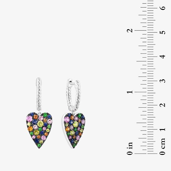 Effy Final Call Limited Quantities! Womens Genuine Multi Color Sterling Silver Heart Drop Earrings