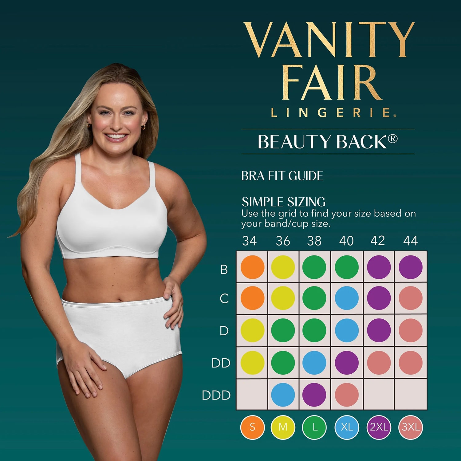 Vanity Fair® Beauty Back® Simple Sizing Wireless Bra - 72118
