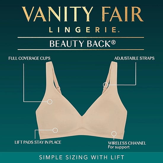 Vanity Fair® Beauty Back® Simple Sizing Wireless Bra with Lift - 72164