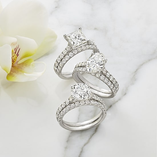 (H-I / SI1-SI2) Signature By Modern Bride Womens 3 CT. T.W. Lab Grown White Diamond In 14K Gold Oval Bridal Set