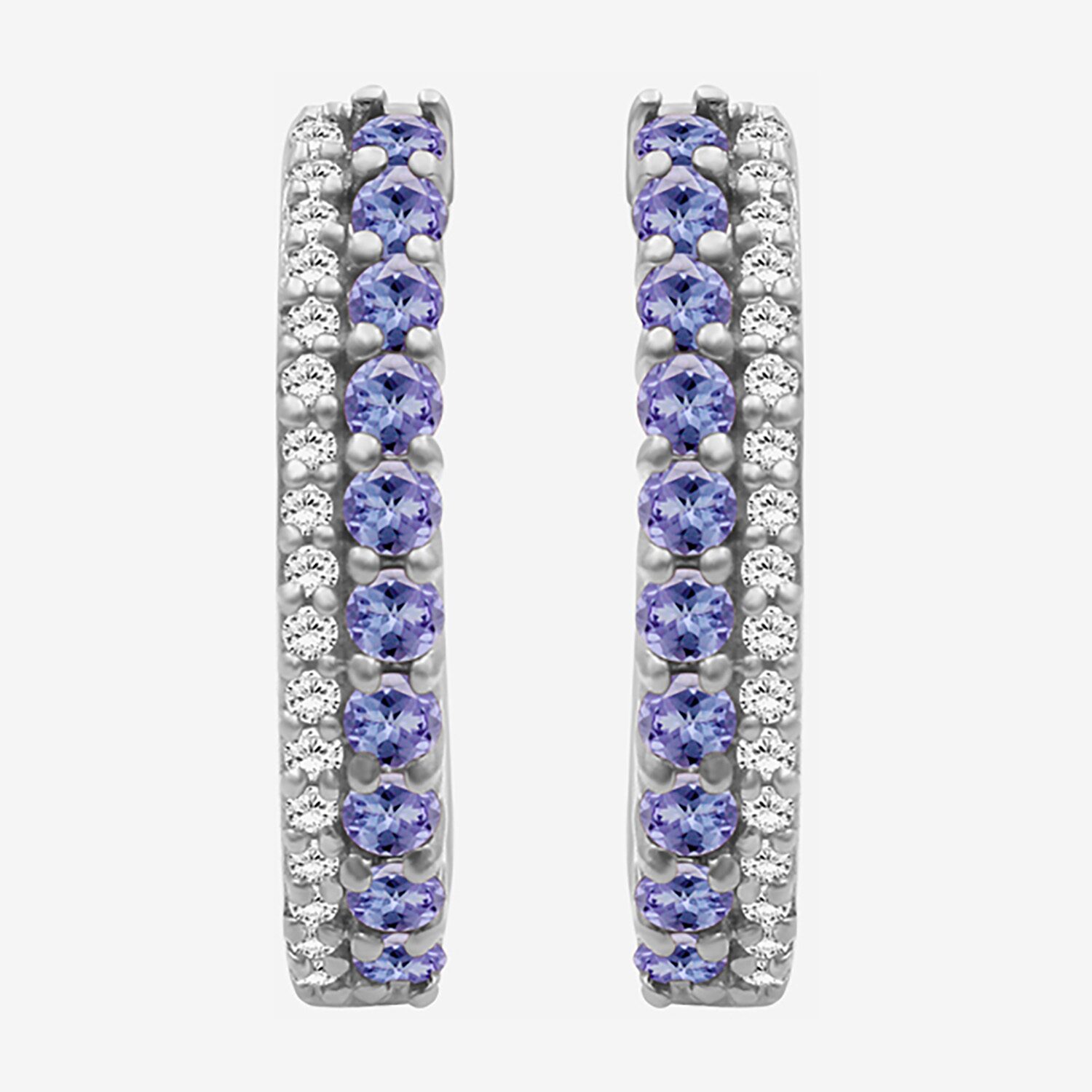 (I-J / I2-I3) Womens 1/10 CT. T.W. Genuine Blue Tanzanite 10K Gold 15.3mm Round Hypoallergenic Hoop Earrings