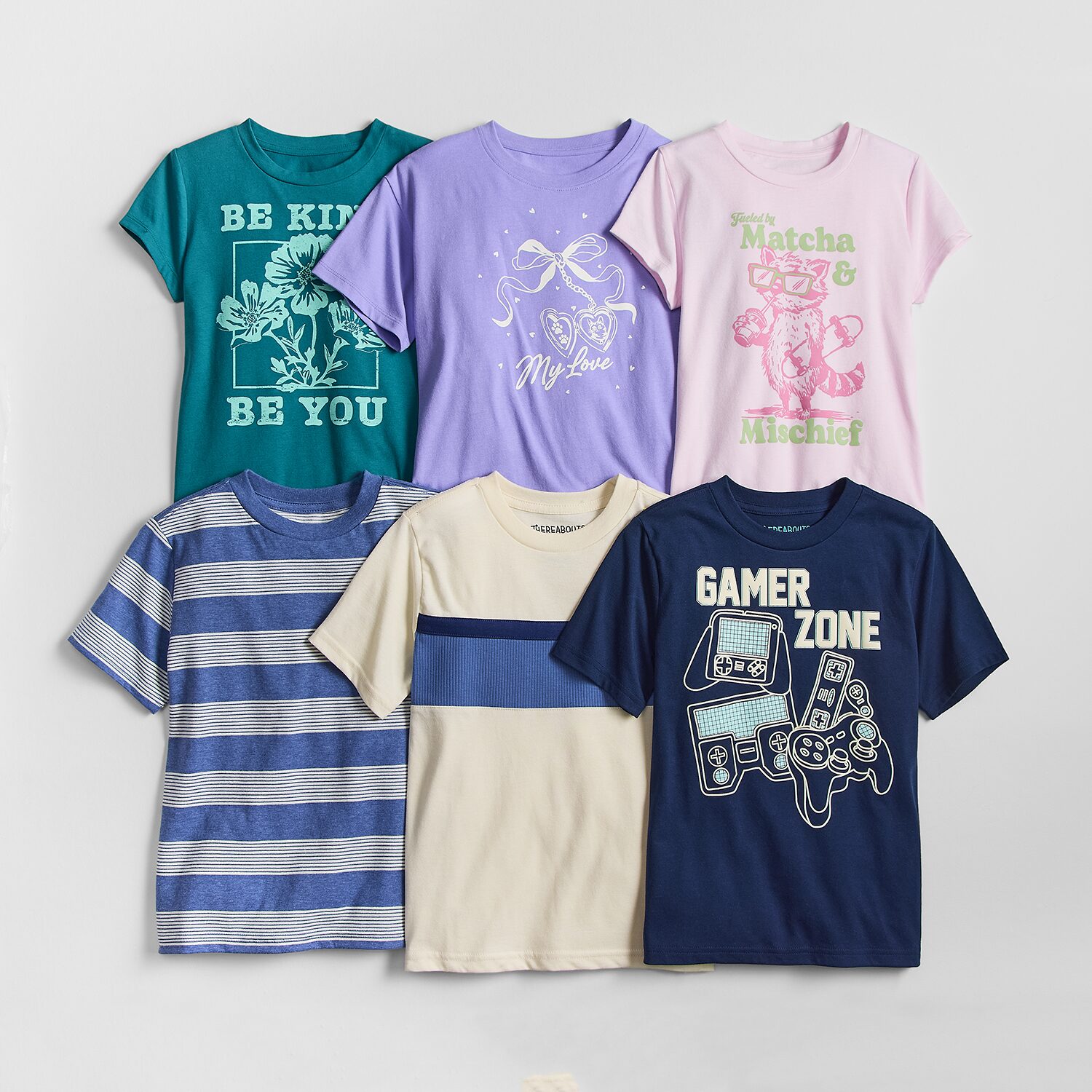 Thereabouts Little & Big Kid Girls Crew Neck Short Sleeve Classic Fit Graphic T-Shirt