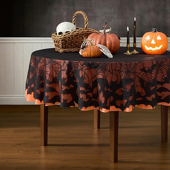 Threadmade Bats & Web Lace Tablecloth
