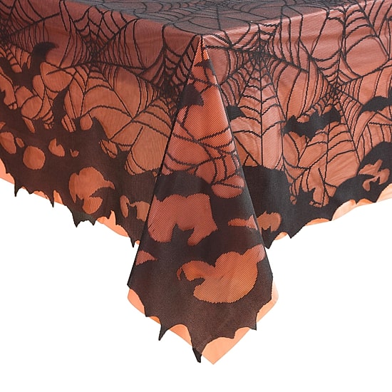 Threadmade Bats & Web Lace Tablecloth
