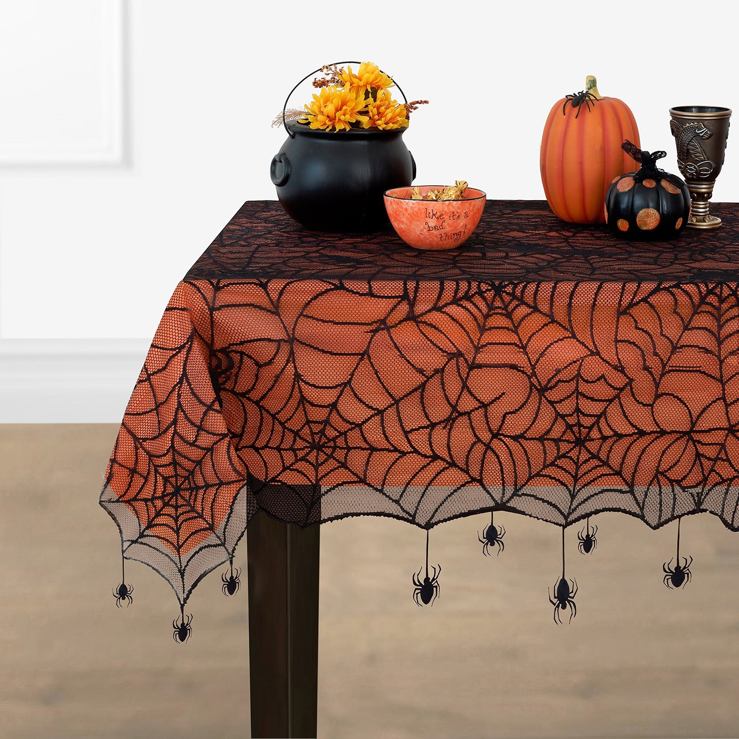 Elrene Home Fashions Crawling Web Lace Tablecloth