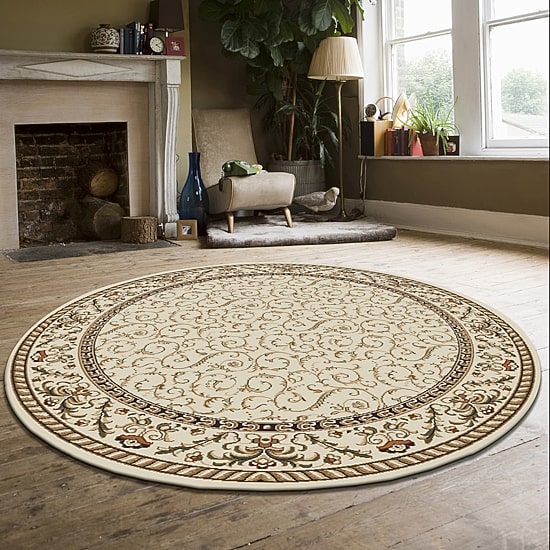 Radici Como Scroll Traditional Oriental Indoor Round Area Rug
