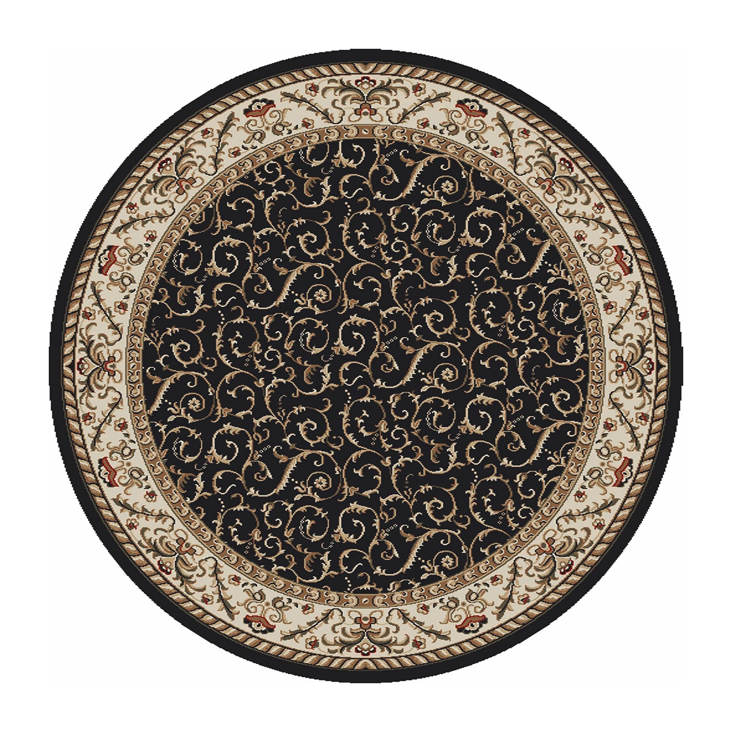 Radici Como Scroll Traditional Oriental Indoor Round Area Rug