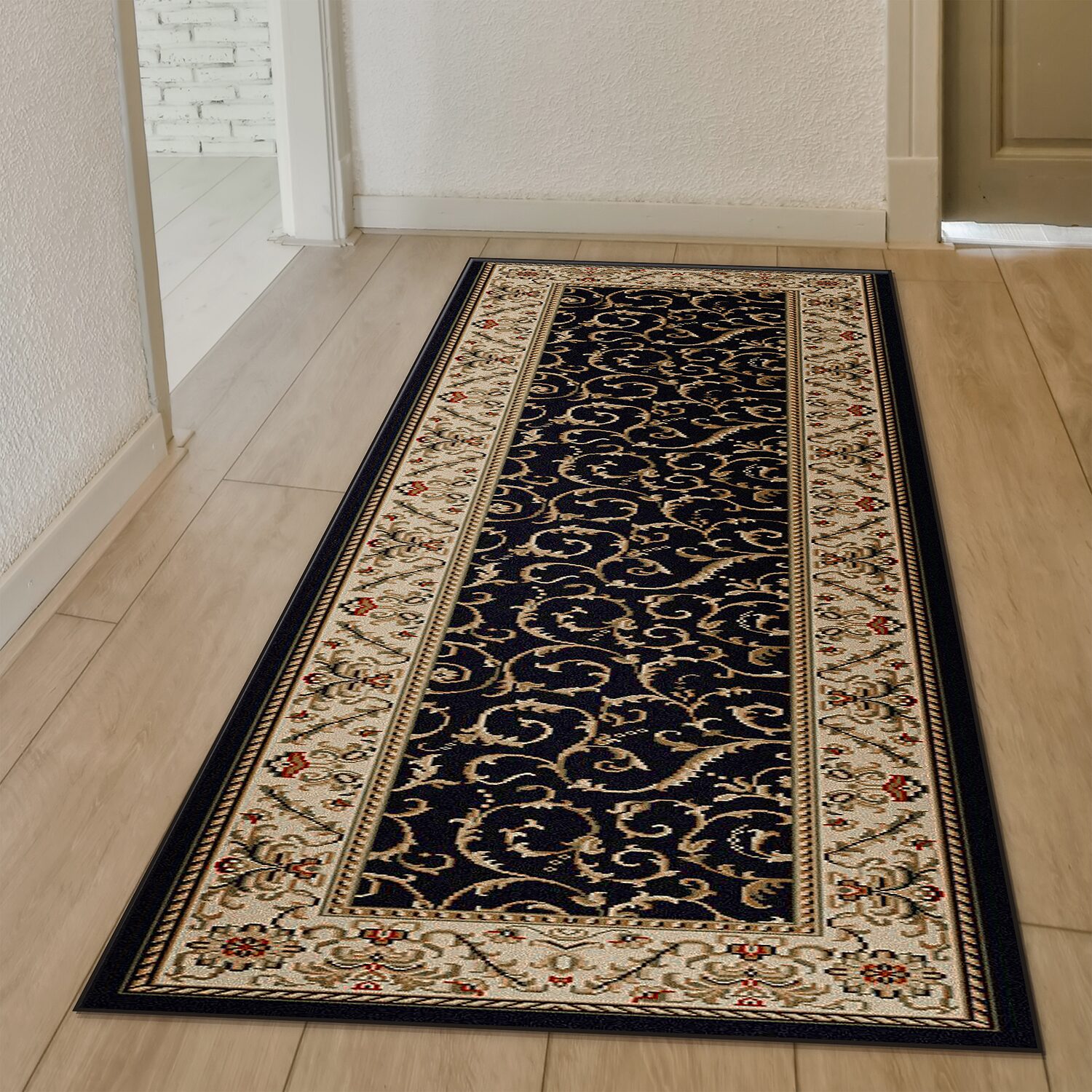 Radici Como Scroll Traditional Oriental Indoor Rectangular Runner