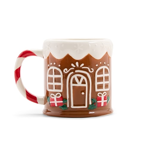 North Pole Trading Co . Gingerbread House Mug In Brown