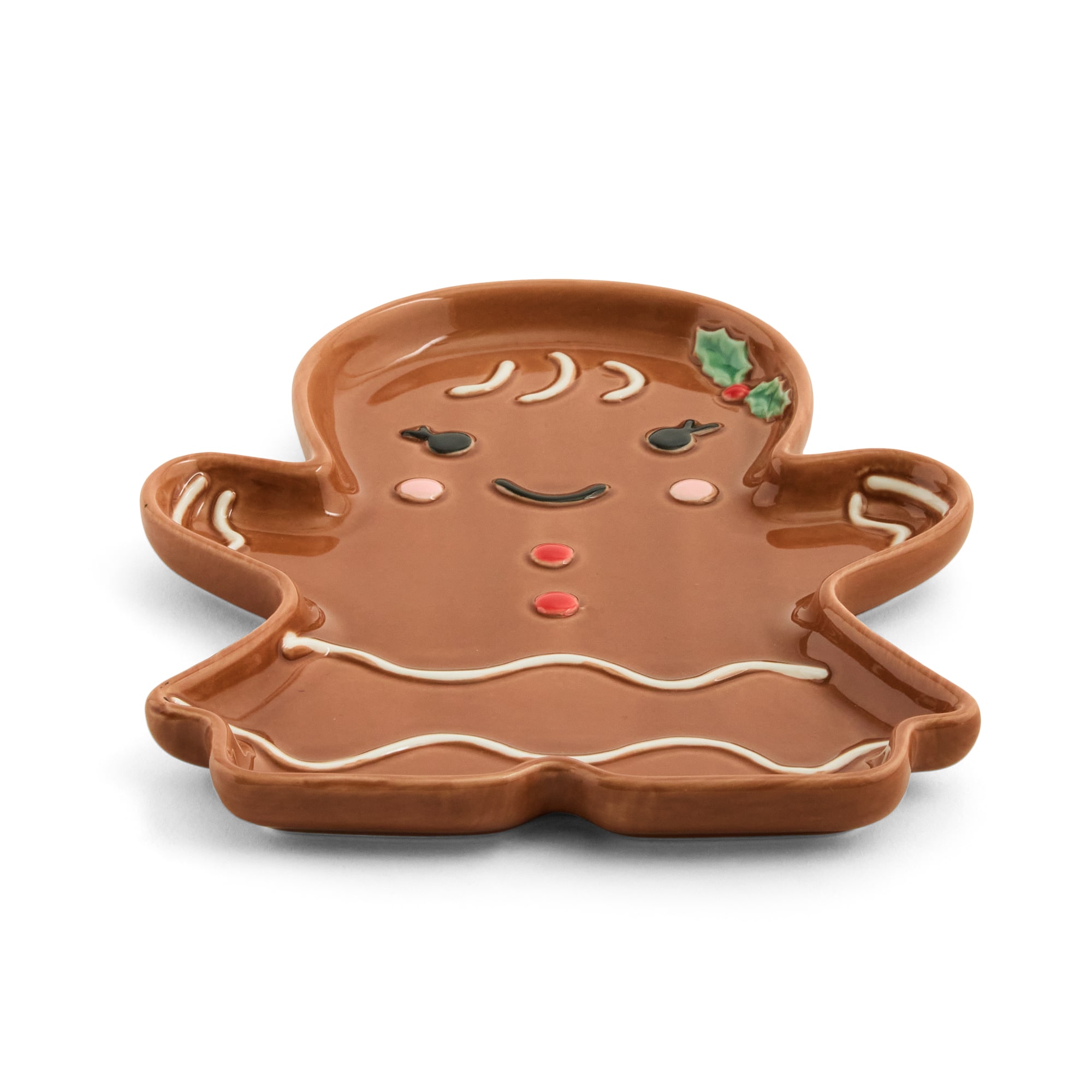 North Pole Trading Co. Girl Gingerbread Holiday Snack Plate