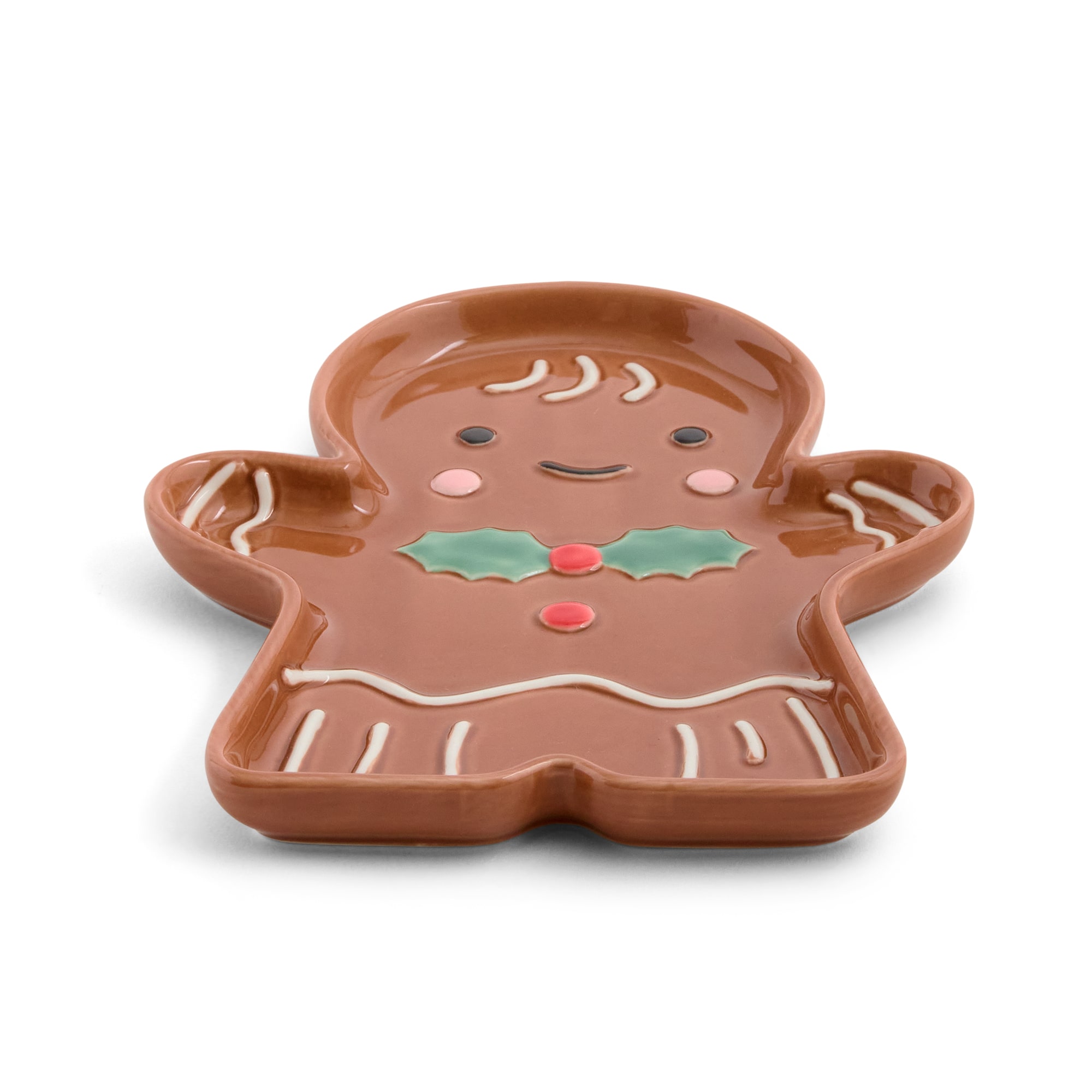 North Pole Trading Co. Boy Gingerbread Holiday Snack Plate
