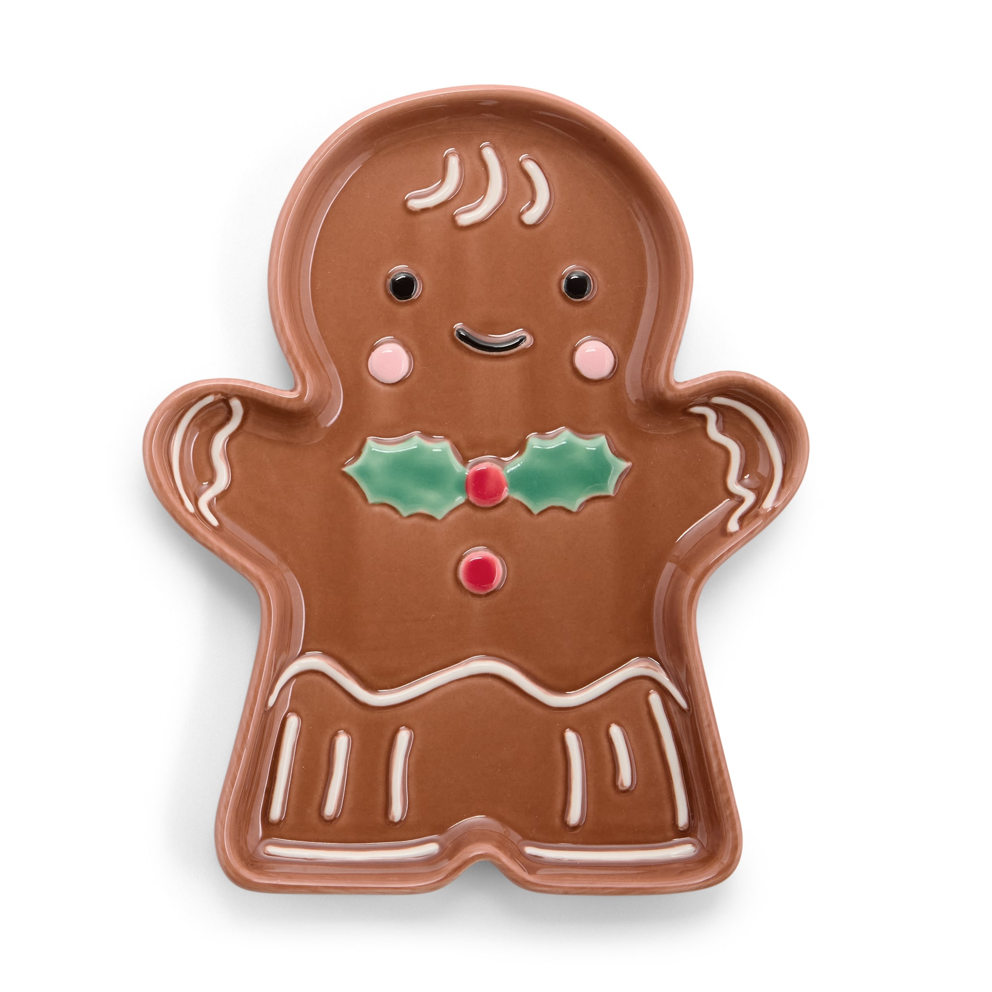 North Pole Trading Co. Boy Gingerbread Holiday Snack Plate