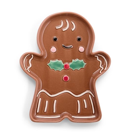 North Pole Trading Co. Boy Gingerbread Holiday Snack Plate