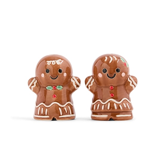North Pole Trading Co. Gingerbread Holiday Salt and Pepper Shaker Set