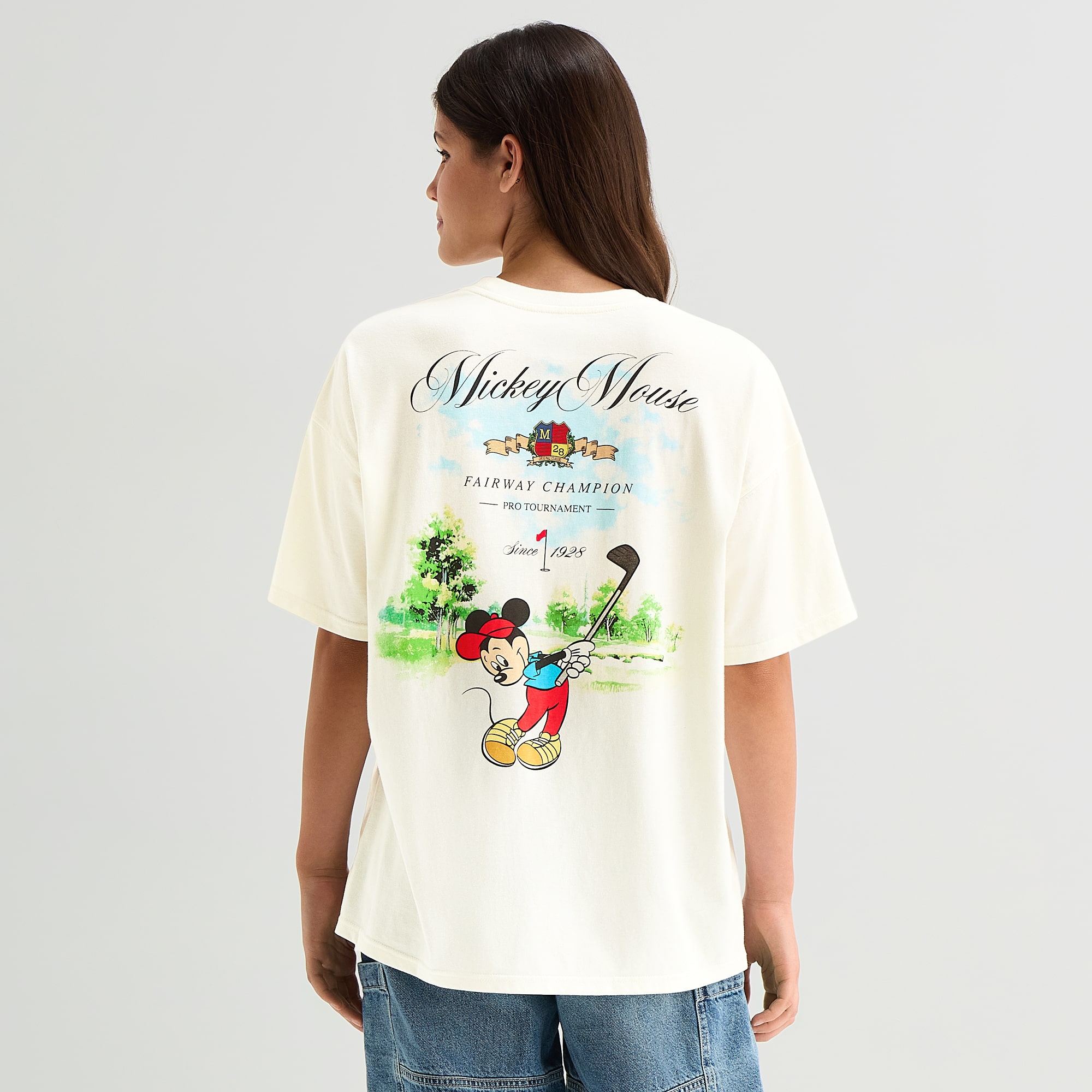 Mickey Golf Tee Womens Crew Neck Short Sleeve Regular Fit Mouse Graphic T-Shirt