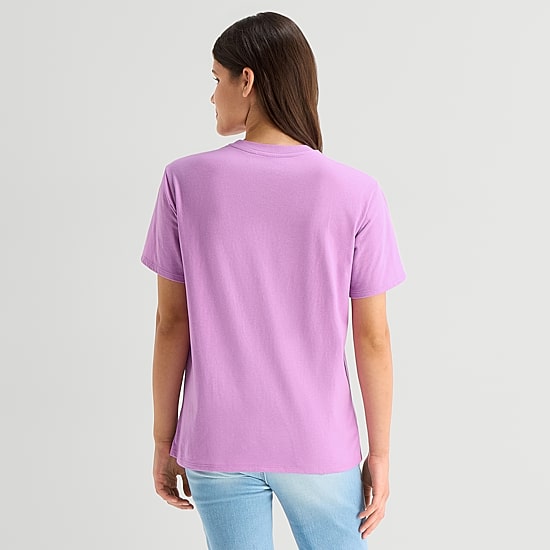 Monchichi Boyfriend Tee Womens Juniors Crew Neck Short Sleeve Loose Fit Graphic T-Shirt