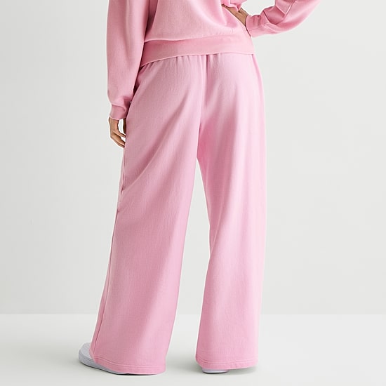 Womens Juniors Wide Leg Mid Rise Strawberry Shortcake Sweatpant