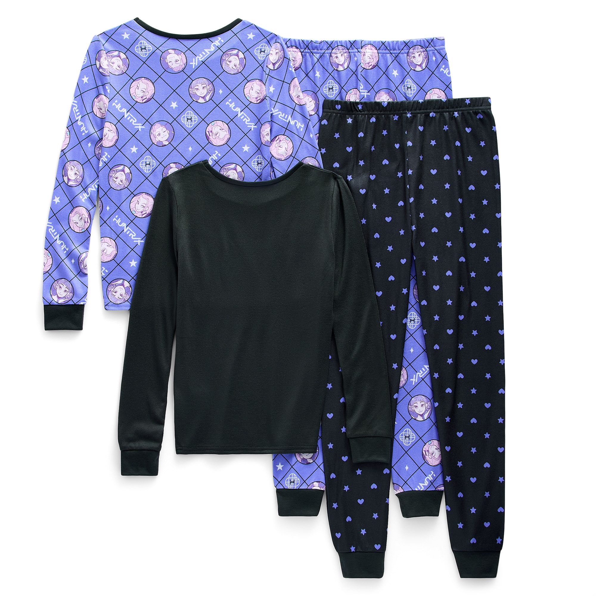 Little & Big Kid Girls KPOP Demon Hunters Crew Neck Long Sleeve 4-pc. Pajama Set
