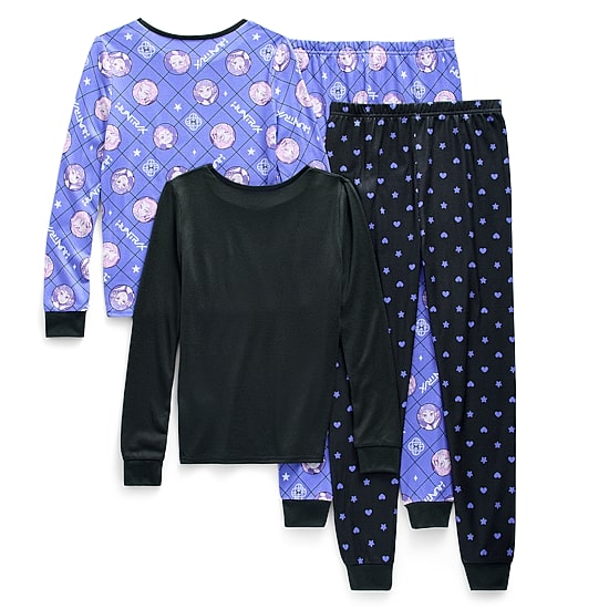 Little & Big Kid Girls KPOP Demon Hunters Crew Neck Long Sleeve 4-pc. Pajama Set