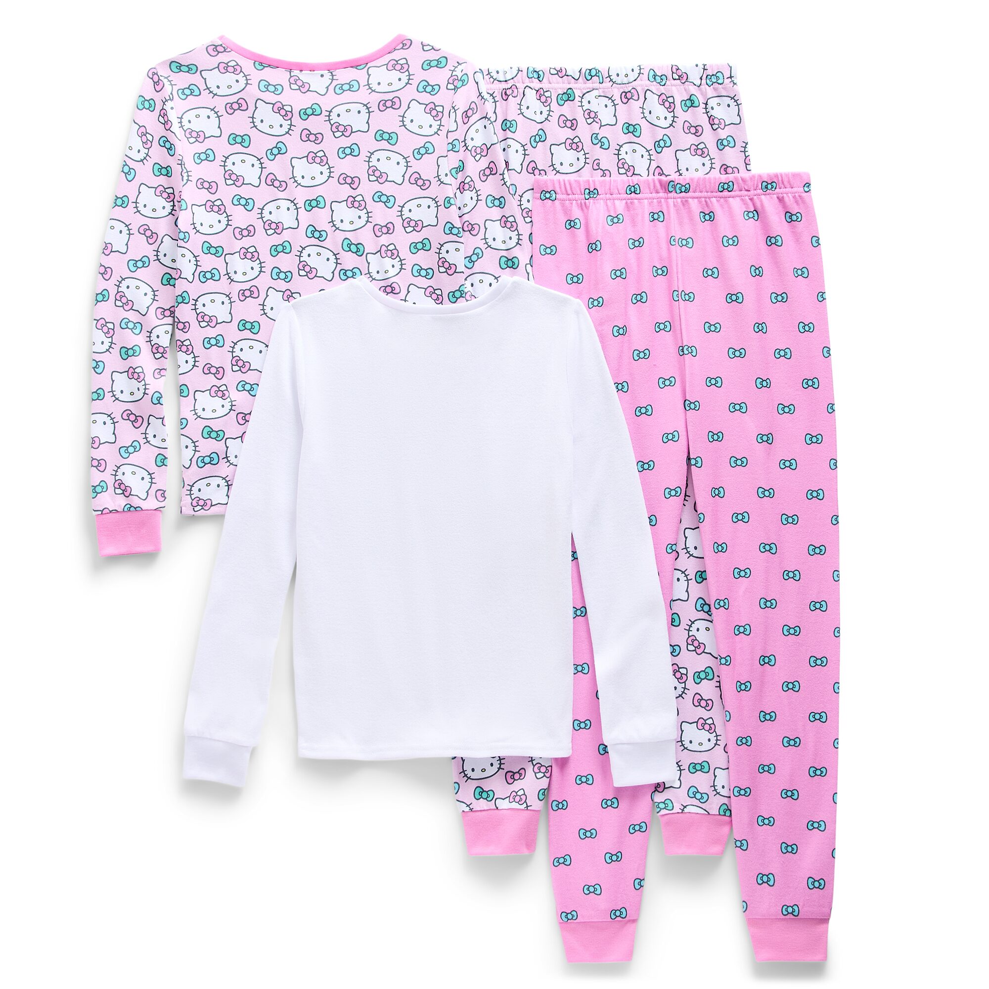 Little & Big Kid Girls Hello Kitty Crew Neck Long Sleeve 4-pc. Pajama Set
