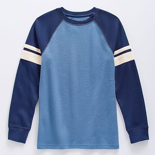Thereabouts Little & Big Kid Boys Crew Neck Long Sleeve Athletic Fit Thermal Top In Blue