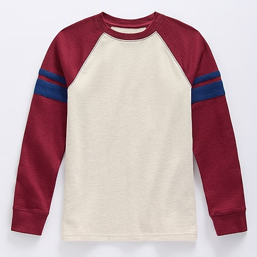 Thereabouts Little & Big Kid Boys Crew Neck Long Sleeve Athletic Fit Thermal Top In Red