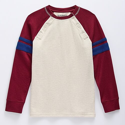 Thereabouts Little & Big Kid Boys Easy-on + Easy-off Sensory Friendly Crew Neck Long Sleeve Adaptive Athletic Fi In Red