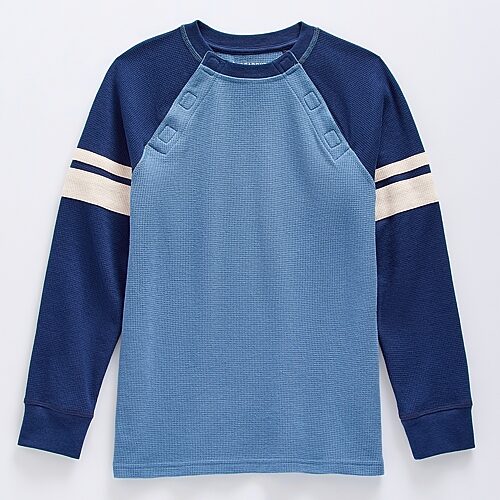Thereabouts Little & Big Kid Boys Easy-on + Easy-off Sensory Friendly Crew Neck Long Sleeve Adaptive Athletic Fi In Blue