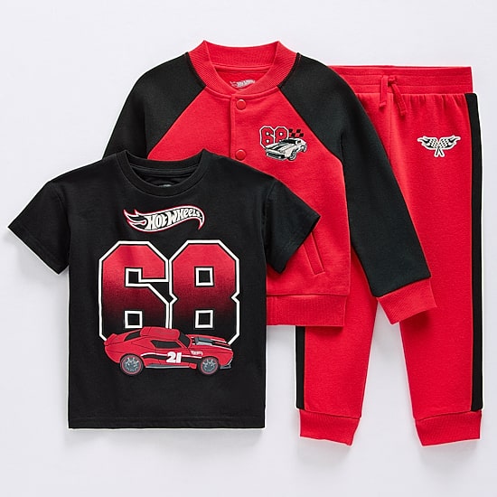 Toddler Boys Hot Wheels Fleece 3-pc. Pant Set