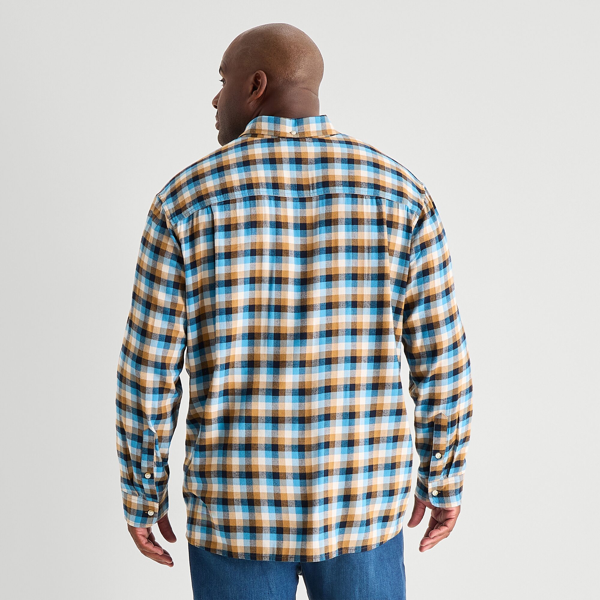 mutual weave Mens Long Sleeve Regular Fit Big and Tall Button-Down Shirt