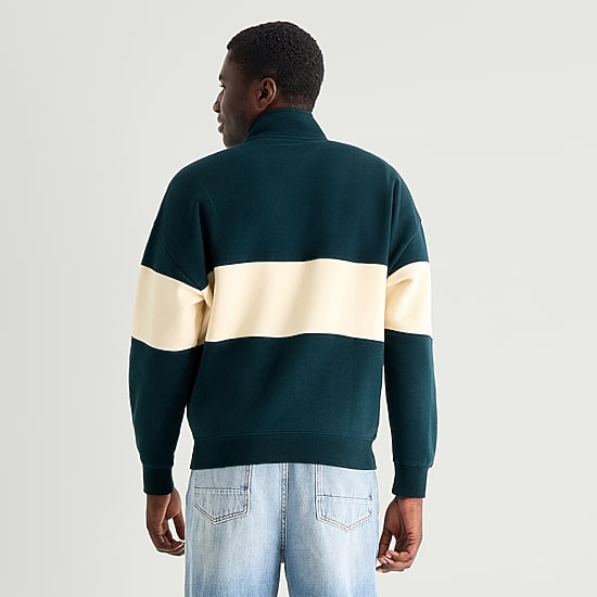 Arizona Mens Mock Neck Long Sleeve Quarter-Zip Pullover