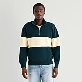 Arizona Mens Mock Neck Long Sleeve Quarter-Zip Pullover