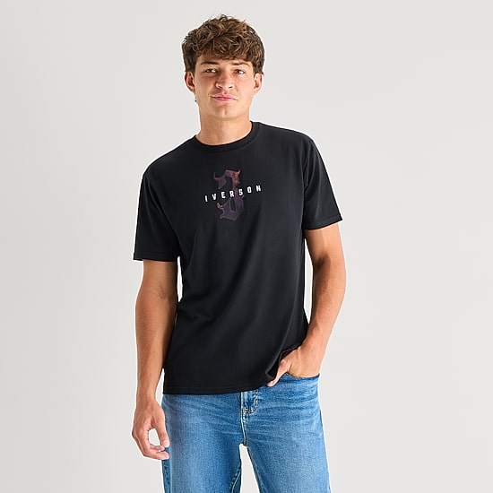 Iverson Mens Crew Neck Short Sleeve Regular Fit Graphic T-Shirt