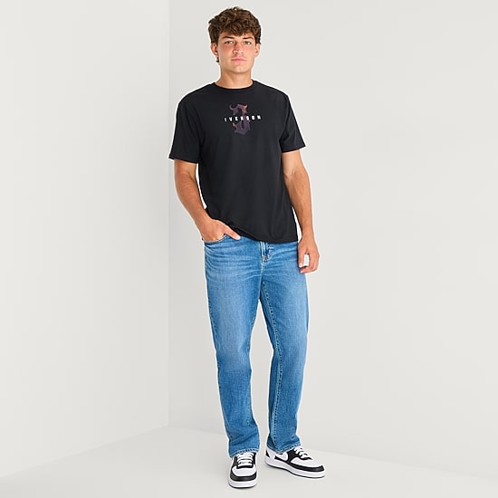 Iverson Mens Crew Neck Short Sleeve Regular Fit Graphic T-Shirt