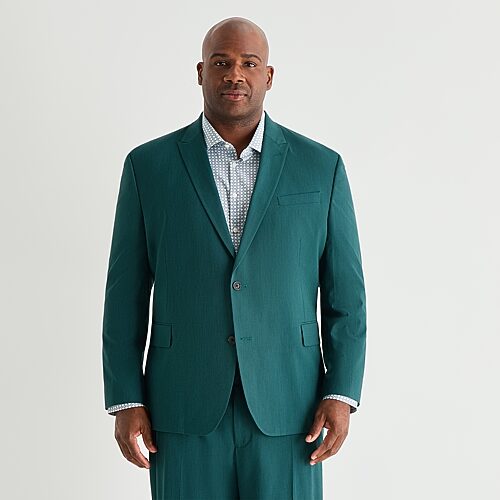 J. Ferrar Ultra Comfort Mens Regular Fit Big And Tall Suit Jacket In Green
